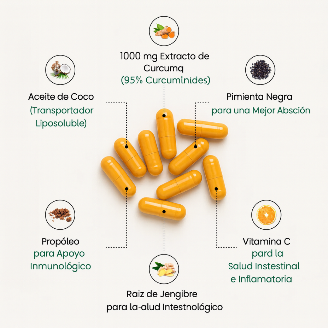 Cápsulas De Curcumina De Cúrcuma (1000 mg - x60)