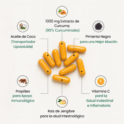 Cápsulas De Curcumina De Cúrcuma (1000 mg - x60)